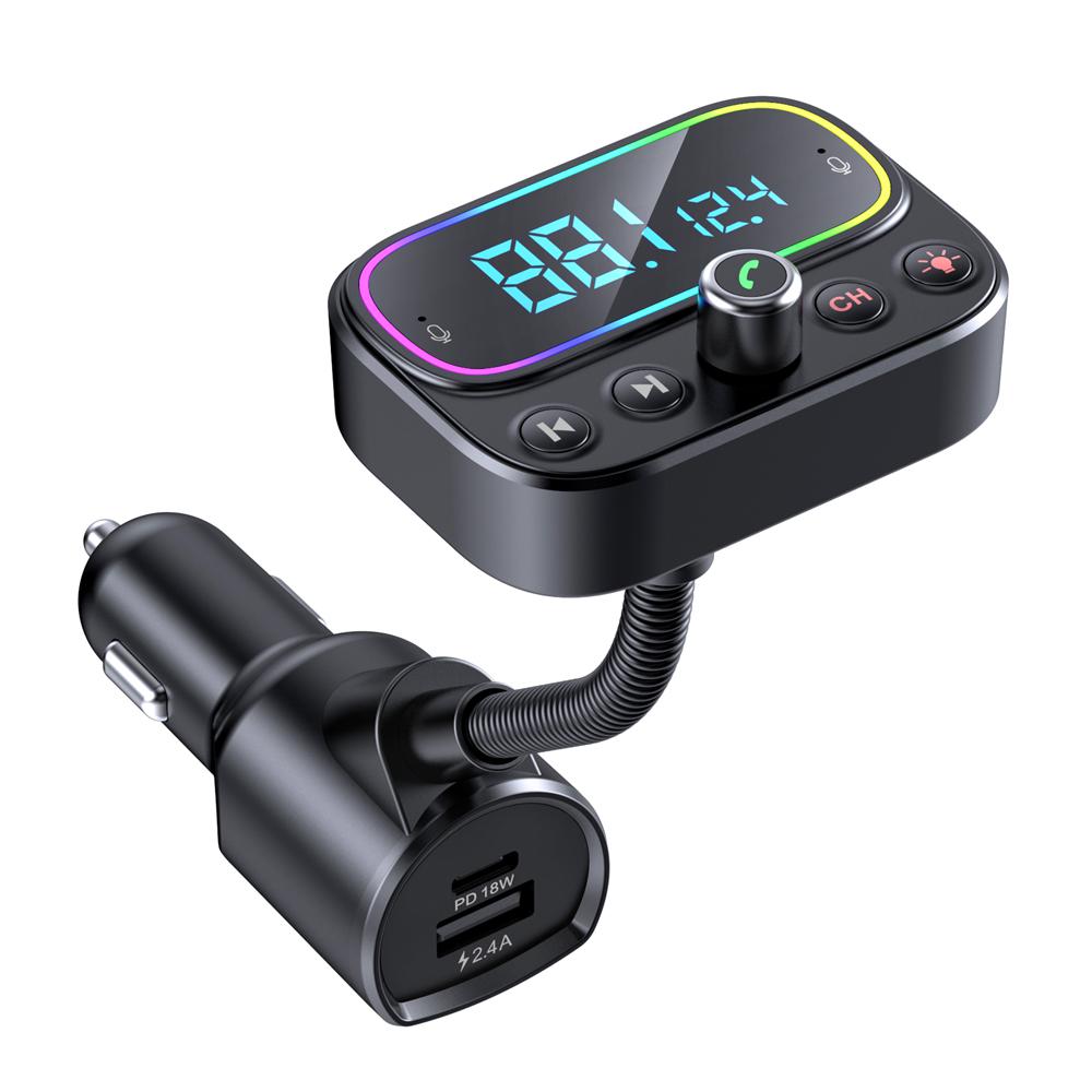 Modulator FM Serioux AMFM67, Bluetooth V5.0, conectare automată, raza de actiune de până la 5 metri, voltaj intrare: DC 12/24V, ieșire: Type-C, USB 2.4A+18W, frecvența FM: 87.5MHz - 108.0MHZ, format muzica: MP3/WMA/WAV , USB audio (pana la 32 GB), AUX, microfon dual incorporat , functii