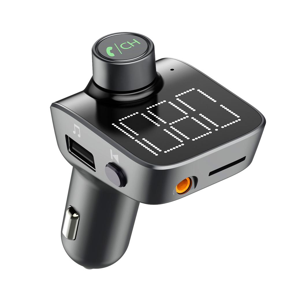 Modulator FM Serioux AMFM15, Bluetooth V5.0, conectare automată, raza de actiune de până la 5 metri, voltaj intrare: DC 12/24V, ieșire 5V 2.4A max., frecvența FM: 87.5MHz - 108.0MHZ, format muzica: MP3/WMA/WAV, USB audio (pana la 32 GB), slot MicroSD (pana la 32 GB), AUX, microfon incorporat