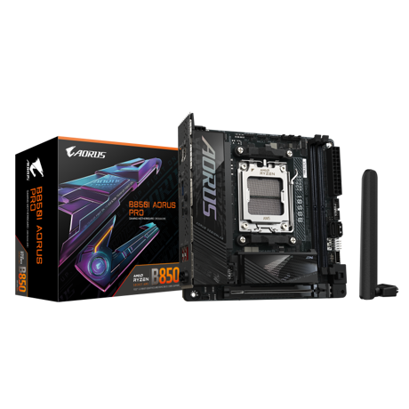 Placa de Baza GIGABYTE B850I AORUS PRO AM5, 2x DDR5, 1x HDMI, 1x PCIE 5.0 x16, 2x M.2, 2x SATA 6GB/s, mini-ITX