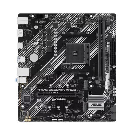 Placa de Baza ASUS PRIME B550M-K ARGB AM4, 2x DDR4, 1x DP 1x HDMI, 1x PCIE 4.0 x16 1x PCIE 3.0 x16 1x PCIE 3.0 x1, 2x M.2 4x SATA 6GB/s, mATX