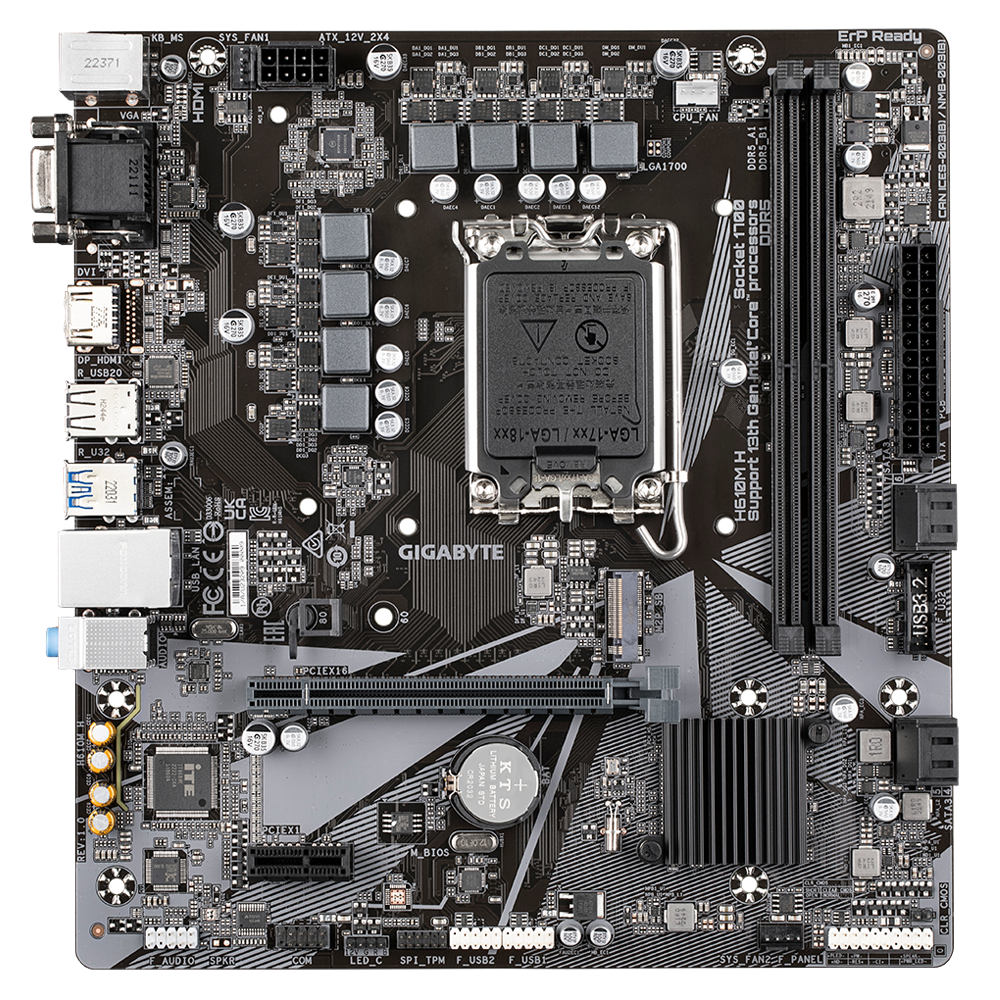 Placa de baza Gigabyte H610M H LGA1700, 2xDDR5, 1xD-Sub, 1xHDMI, 1xPCIex16, 1xPCIex1, 1xM.2, 4xSATA 6Gps, Micro ATX