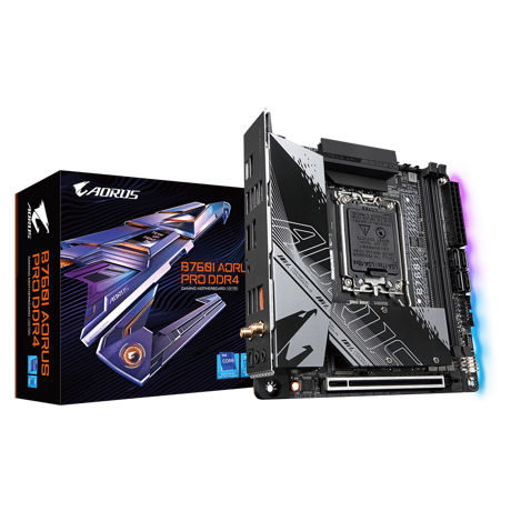 Placa de baza Gigabyte B760I AORUS PRO LGA1700, 2x DDR4, 1x HDMI, 1x DisplayPort, 1x PCIe 4.0 x16, 2x M.2, 4x SATA 6Gbps, WIFI 6, mini-ITX
