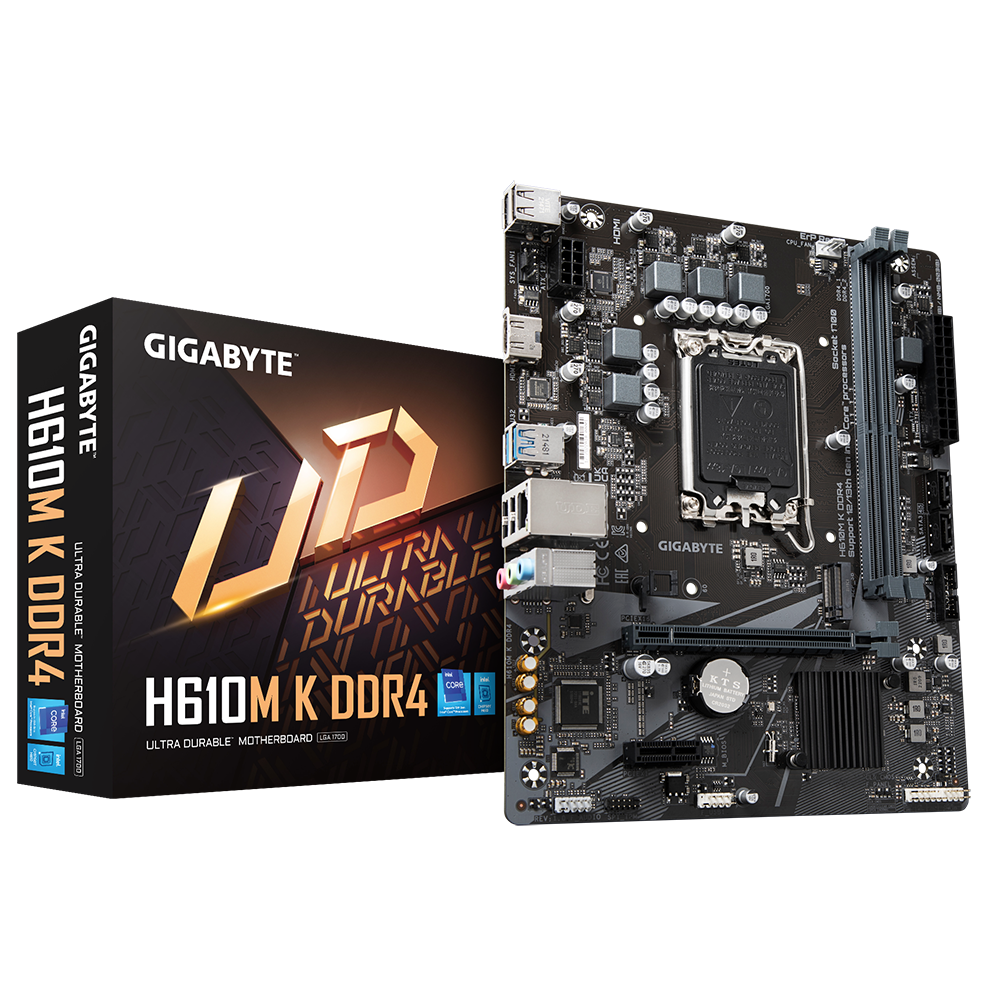 Placa de baza Gigabyte H610M S2H D4 LGA 1700, 2x DDR4, 1x HDMI, 1x PCIe x16, 1x PCI x1, 1x M.2, 2x SATA 6 Gb/s, 1 Gbps LAN, mATX