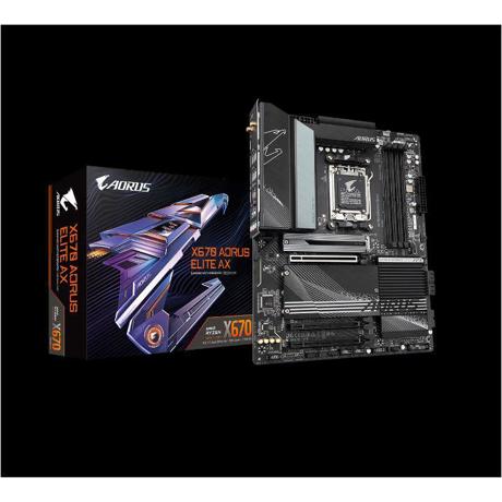 Placa de baza Gigabyte X670 AORUS ELITE AX AM5  General Recomandat pentru Gaming Da Format ATX Soclu procesor AM5 Producator chipset AMD Model chipset X670 Procesoare suportate AMD AM5 Socket Ryzen 7000 Series Interfata grafica PCI Express x16 4.0 RAID 0, 1, 10 Placa video integrata Necesita