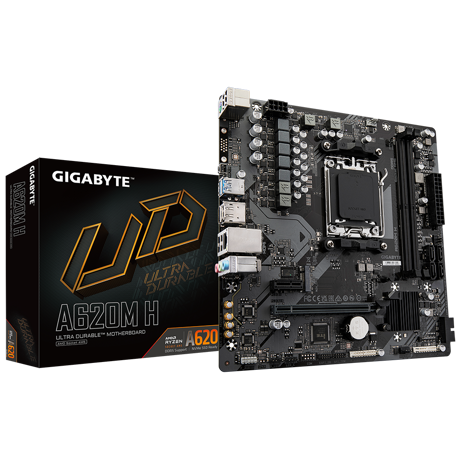 Placa de baza Gigabyte A620M H AM5, 2x DDR5, 1x DisplayPort, 1x HDMI, 1x PCIe x16, 1x PCIe x1, 1x M.2, 4x SATA 6Gbps, mATX