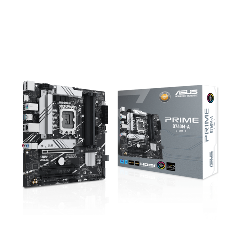 Placa de baza ASUS PRIME B760M-A-CSM D5 LGA 1700 4x DDR5, 1x DP 2x HDMI, 3x PCIE x16, 2x M.2, 4x SATA 6GB/s, mATX
