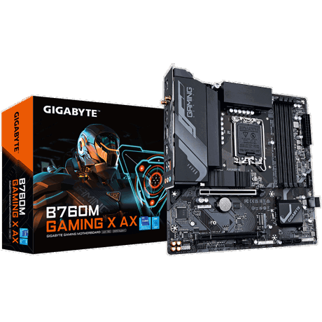 PLaca de baza GIGABYTE B760M GAMING X AX DDR5 Intel B760 LGA 1700, 4x DDR5, 1x DP 1x HDMI, 2x PCIE x16, 2x M.2, 4x SATA 6GB/s