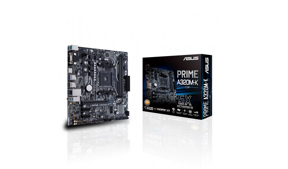 Placa de baza ASUS AMD PRIME A320M-K/CSM AM4 DDR4, 2x DDR4, 1x HDMI, 1x PCIe x16, 2x PCIe x1, 1x M.2, 4x SATA 6Gb/s, Gigabit LAN, mATX