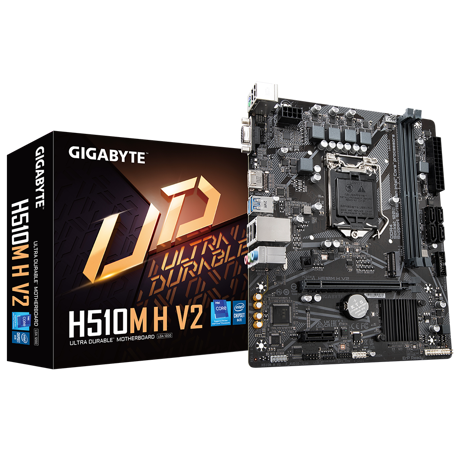 Placa de baza GIGABYTE H510M H V2 LGA1200, 2x DDR4, 1x HDMI, 1x D-Sub,1x Pci Express x16, 1x Pci Express x1,1x M.2, 4x Sata 6 Gbps, LAN 1 Gbps, M ATX