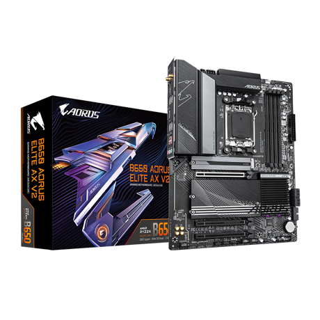 Placa de baza Gigabyte B650 AORUS ELITE AX V2 AM5 4x DDR5, 3x PCIE x16, 3x M.2, 1x DP 1x HDMI, 4x SATA 6GB/s, ATX