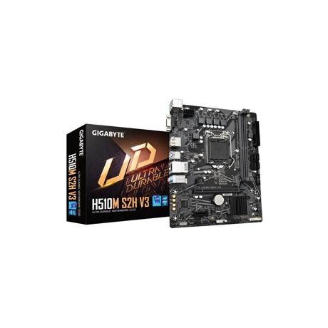 Placa de baza Gigabyte H510M S2H V3 LGA 1200  Intel® H510M Ultra Durable Motherboard with 6+2 Phases Digital VRM, PCIe 4.0* Design, Realtek 8118 Gaming LAN, 3 Display Interfaces Support , Anti-Sulfur Resistor,  Smart Fan 6  Supports 11th and 10th Gen Intel®  Core™ Series Processors Dual Channel
