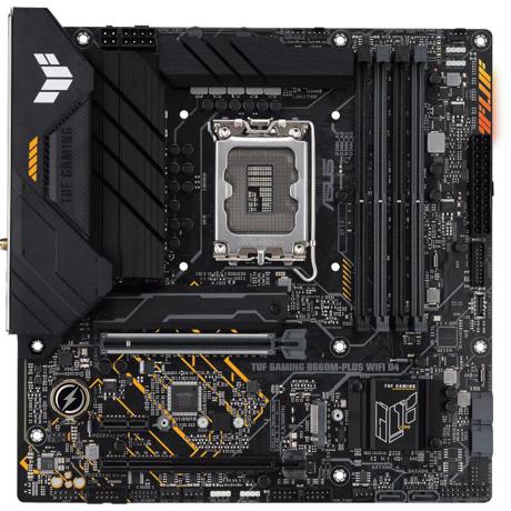 Placa de baza Asus TUF GAMING B660M-PLUS WIFI D4  Intel® B660 (LGA 1700) mATX motherboard, 10+1 DrMOS Power stages , PCIe 5.0 support, DDR4 5333 (OC), Dual PCIe 4.0 M.2 Slots with Flexible Heatsink, Intel® Wi-Fi 6, Realtek 2.5Gb Ethernet, Rear USB 3.2 Gen 2x2 Type-C®, Front USB 3.2 Gen 1 Type-C®