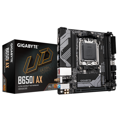 Placa de baza GIGABYTE B650I AX AM5, 2x DDR5, 1x DP 1x HDMI, 1x PCIE x16, 1x M.2, 2x SATA 6gb/s, Mini-ITX