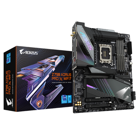 Placa de baza GIGABYTE Z790 AORUS PRO X WIFI7 LGA1700 4x DDR5, 3x PCIE x16, 5x M.2, 1x USB TYPE-C 1x HDMI, 4x SATA 6GB/s, ATX