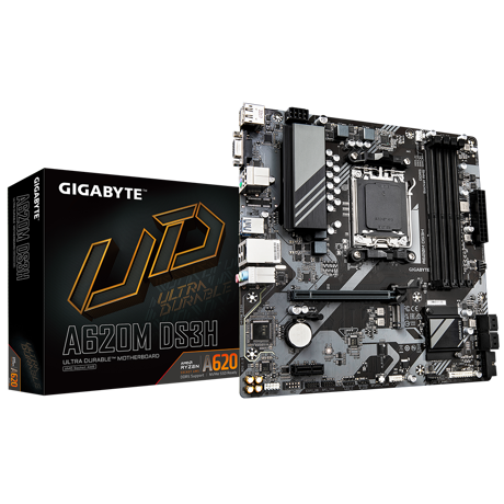 MB GIGABYTE A620M DS3H (rev. 1.0) AM5 4xDDR5 1x Display Port, 1x HDMI, 1x D-Sub, Micro ATX
