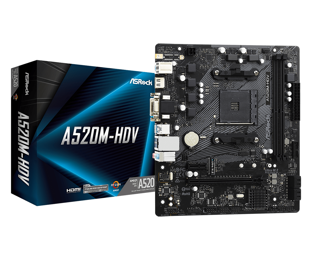 Placa de baza ASRock A520M-HDV, Socket AM4