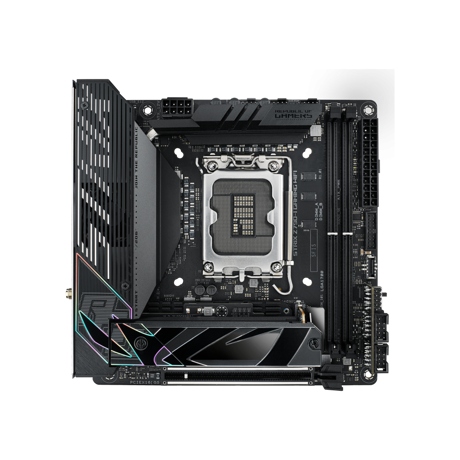 Placa de baza Asus ROG STRIX Z790-I GAMING LGA1700, 2x DDR5, 1x HDMI, 2x Thunderbolt 4, 1x PCIe x16, 2x M.2, 4x SATA 6 Gbps, WIFI 6E, Bluetooth v5.3, LAN 2.5 Gbps, mini ATX