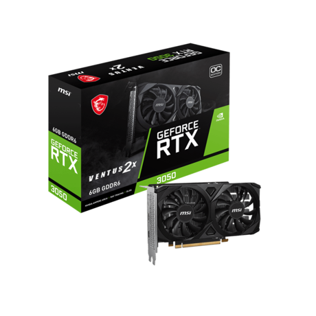 Placa Video MSI GEFORCE RTX 3050 VENTUS 2X E OC 6GB GDDR6 96 bit, PCIE 4.0, 1x DP 2x HDMI