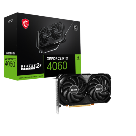Placa Video MSI GEFORCE RTX 4060 VENTUS 2X BLACK OC 8GB GDDR6 128 bit, 3x DP 1x HDMI