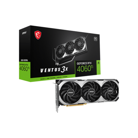 Placa Video MSI GEFORCE RTX 4060 TI VENTUS 3X E 8G OC GDDR6 128 bit, PCIE 4.0, 3x DP 1x HDMI