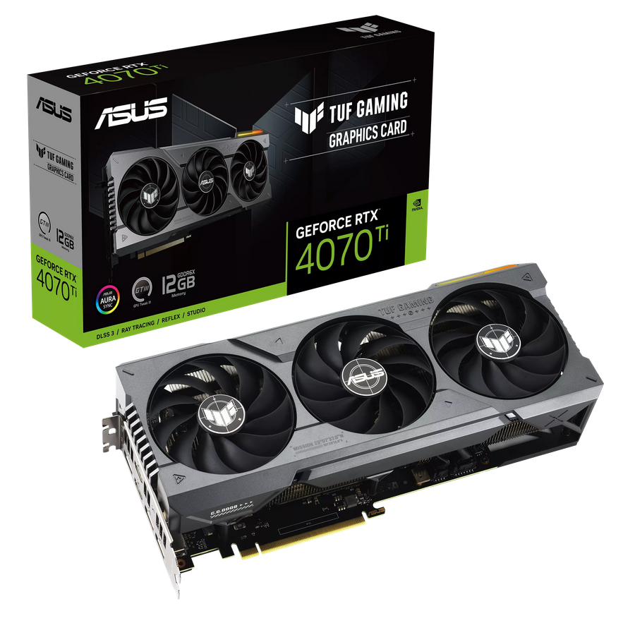 Placa video Asus TUF RTX 4070 Ti 12G GAMING, GDDR6X, 192bit, 2610MHz Boost Clock, 2x HDMI, 3x DisplayPort, PCIe 4.0 x16