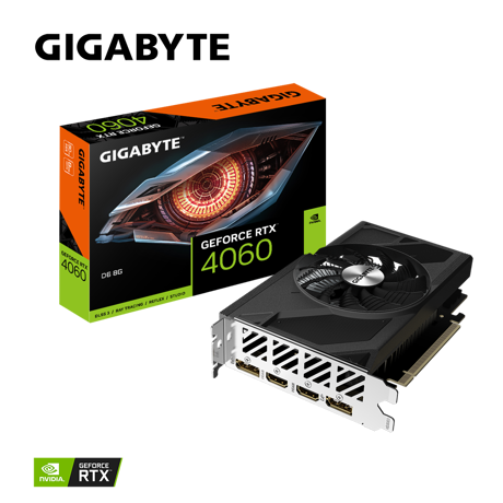 Placa Video GIGABYTE GEFORCE RTX 4060 D6 8GB GDDR6 128 bit, PCIE 4.0, 2x DP 2x HDMI