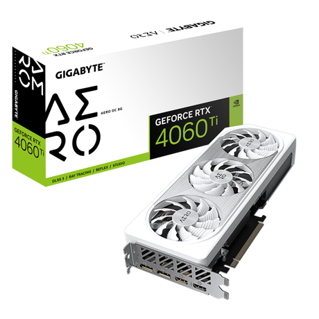 Placa video Gigabyte GeForce RTX 4060 TI AERO OC 8GB GDDR6 128 bit, PCIE 4.0, 2x DP 2x HDMI