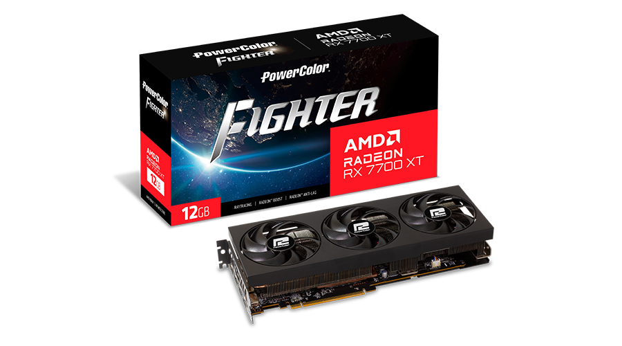 Placa Video POWER COLOR Fighter AMD Radeon RX 7700 XT 12GB, 192 bit GDDR6, PCIE 4.0, 1x HDMI 3x DP