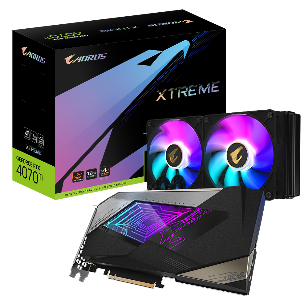 AORUS GeForce RTX™ 4070 Ti 12GB XTREME WATERFORCE GV-N407TAORUSX W-12GD