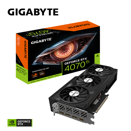 Placa video Gigabyte GeForce RTX 4070 Ti Windforce OC 12GB, GDDR6X, 192BIT, 3x DisplayPort 1.4a, 1x HDMI 2.1a, PCIe 4.0