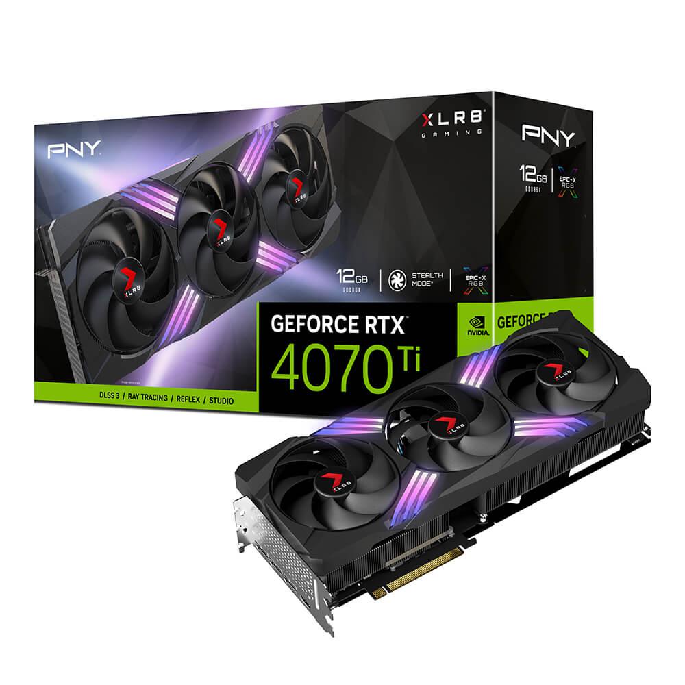 Placa video PNY GeForce RTX 4070 Ti 12GB XLR8 Verto Triple Fan, GDDR6X, clock speed 2310, 192BIT, 3x DisplayPort 1.4, HDMI 2.1, PCIe 4.0 x16