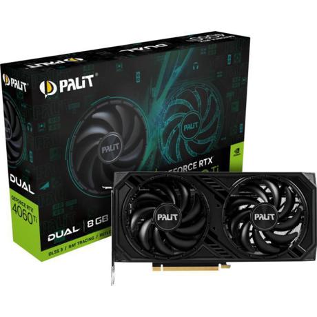 Placa video Palit GeForce RTX 4060 TI DUAL  8GB, 128bit, GDDR6, Boost Clock 2535 MHz, HDMI 2.1, DP1.4a x 3, PCI-E 4.0