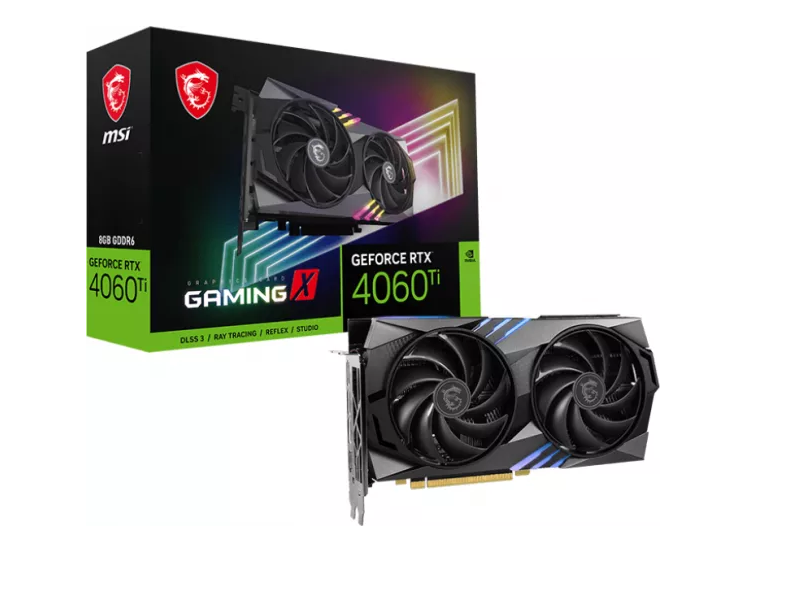Placa video MSI GeForce RTX 4060Ti GAMING X 8GB, GDDR6, 128BIT, 3x DisplayPort 1.4a, 1x HDMI 2.1a, 2670MHz boost clock, PCI Express Gen 4