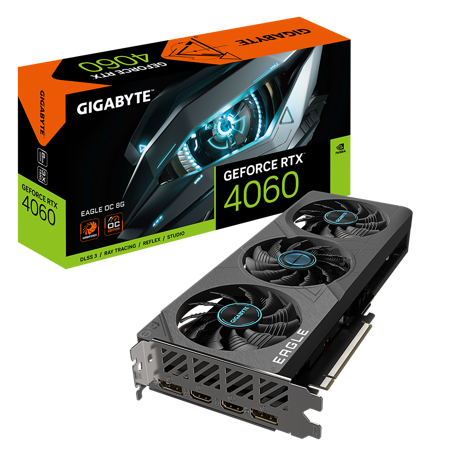Placa video Gigabyte GeForce RTX 4060 EAGLE OC 8GB, GDDR6, 128bit, PciExpress 4.0, 2x DisplayPort 2x HDMI