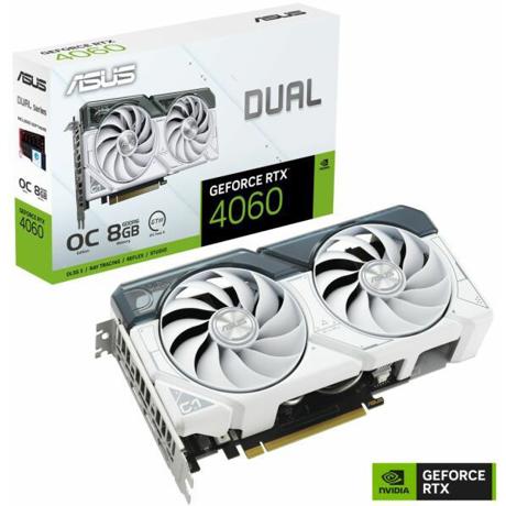 Placa Video ASUS Dual GeForce RTX™ 4060 White OC Edition 8GB GDDR6 128 bit, PCIE 4.0, 1x HDMI 3x DP
