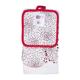 "Set bucatarie format din 3 piese Dots 
Setul contine : 
1 prosop de bucatarie 38X63 cm,65Gr/buc
1 manusa de bucatarie 17X27 cm
1 suport oala 18X18 cm
Material:100% Bumbac "