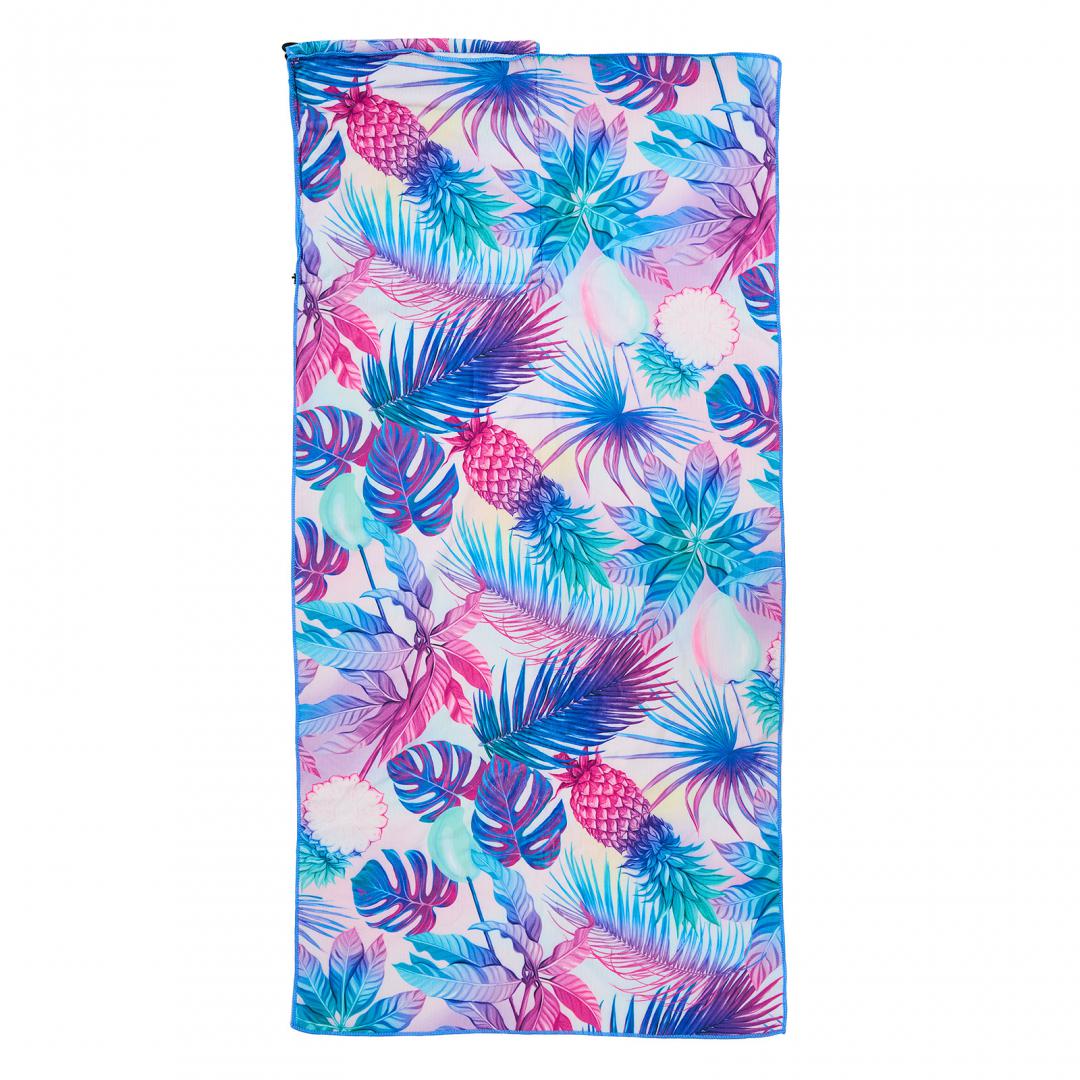 Beach Towel with bagpack 70x140 cm Material : 100% Polyester, Density 220 GSM