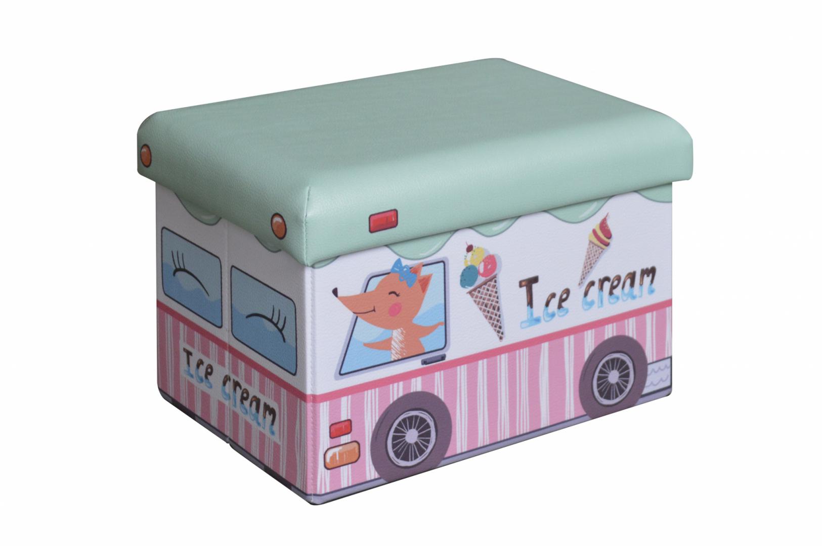 Taburet pliabil cu spatiu de depozitare pentru copii - Ice Cream