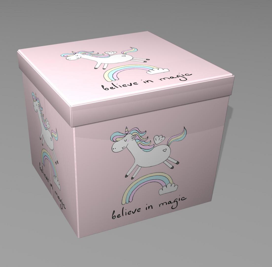 Taburet pliabil Heinner roz model Unicorn
