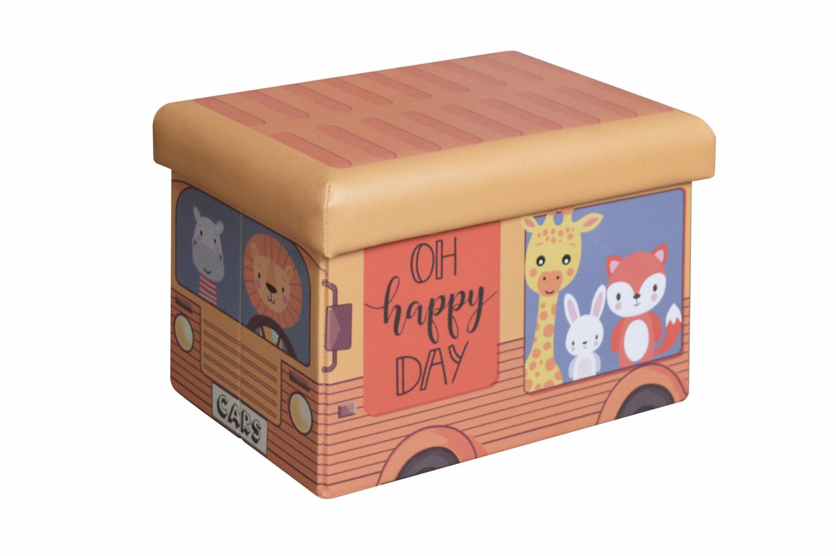 Taburet pliabil cu spatiu de depozitare pentru copii - Happy
