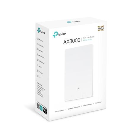 TP-LINK AX3000 Dual-Band WI-FI 6 AIR Router R5, Standarde wireless: 802.11ax, 802.11ac, 802.11n, 802.11a, 802.11b/g, MU-MIMO, Viteza wireless: 5Ghz-2402 MB/s, 2.4Ghz-574Mb/s, 4 x antene interne, Interfata: 1 x 10/100/1000 LAN, 1 x 10/100/1000 WAN, 1 x USB-C, Indoor, Dimensiuni: 140 x 210 x 11mm,