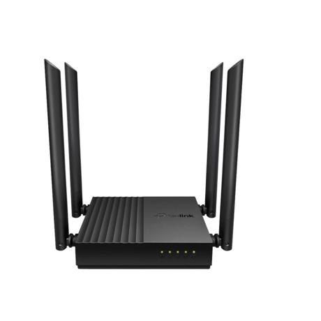 Router Wireless TP-Link ARCHER C64, standarde wireess: IEEE 802.11ac/n/a 5 GHz, IEEE 802.11n/b/g 2.4 GHz, viteza: 5 GHz: 867 Mbps (802.11ac), 2.4 GHz: 400 Mbps (802.11n), 4 × antene fixe de înaltă performanță, MU-MIMO, Processor:1.2 GHz CPU, interfata: 1 × port WAN Gigabit, 4 × porturi Gigabit LAN.