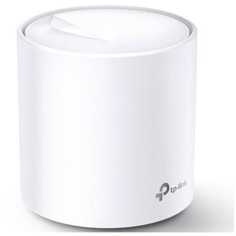 TP-Link AX3000 whole home mesh Wi-Fi 6 System, Deco X60(1-pack);  Standarde Wireless: IEEE 802.11 ax/ac/n/a 5 GHz, IEEE 802.11 ax/n/g/b 2.4 GHz, 2 LAN/WAN Gigabit Ethernet Ports, Qualcomm 1 GHz Quad-core CPU, 4 internal antennas per Deco unit, 2402 Mbps (5 GHz), 574 Mbps (2.4 GHz).