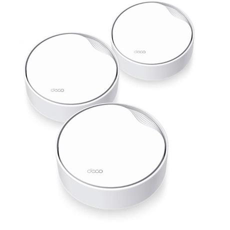 TP-Link AX3000 whole home mesh Wi-Fi 6 System, Deco X50-POE(3-pack); Dual- Band, Standarde Wireless: IEEE 802.11ax/ac/n/a 5 GHz, IEEE 802.11ax/n/b/g 2.4 GHz ,viteza wireless: 5 GHz: 2402 Mbps, 2.4 GHz: 574 Mbps, 2 x antene interne, 2×2 MU-MIMO, Mod Router, Mod Access Point, interfata: 3 x
