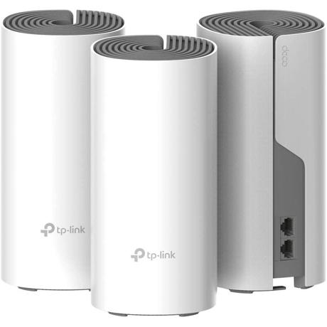 TP-Link Sistem Mesh Wi-Fi pentru întreaga casă AC1200, DECO E4(3-PACK);2 10/100Mbps WAN/LAN Ports, 1 Power Port, SDRAM: 128 MB, Flash:16 MB, 2 internal dual-band antennas per Deco unit, Standarde Wireless:IEEE 802.11 ac/n/a 5 GHz, IEEE 802.11 b/g/n 2.4 GHz, Frecvență: 2.4 GHz and 5 GHz, Rată de