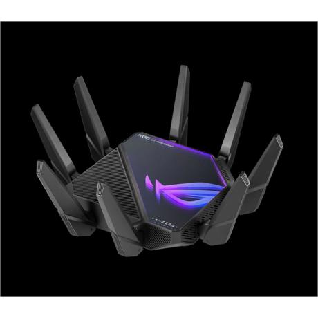 Asus Quad-band WiFi Gaming Router GT-AXE16000; Network Standard: WiFi 6 (802.11ax), WiFi 6E (802.11ax), Backwards compatible with 802.11a/b/g/n/ac Wi-Fi, 2.4GHz 1148Mbps, 5G-1Hz 4804Mbps, 5G-2Hz 4804Mbps, 6GHz 4804Mbps, 8 antene externe, 4 antene interne, Procesor: 2.0Ghz, 256Mb flash, 2Gb RAM