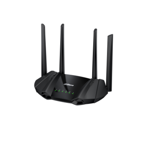 DAHUA AX1500 WIRELSS ROUTER DH-AX15M, Standarde wireless: 2.4 GHz: 802.11 b/g/n, 5 GHz: 802.11 a/n/a/ac/ax, Dual Band; 2.4 GHz: 300 Mbps, 5 GHz: 1201 Mbps, interfata: 1 x 10/100/1000Mbps WAN, 2 x 10/100/1000Mbps LAN, Memorie: 128 MB Flash, 128 MB RAM, dimensiuni: 215 mm × 119 mm × 173 mm, Greutate