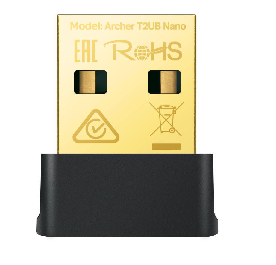 Adaptor wireless TP-Link, ARCHER T2UB NANO; AC600 Dual-band, USB 2.0; Bluetooth 4.2, Wireless Standards: EEE 802.11ac, IEEE 802.11a, IEEE 802.11n, IEEE 802.11g, IEEE 802.11b, 5GHz - 433Mbps, 2.4GHz 200Mbps, Dimensiuni: 15.7*7.4*19.2mm.