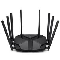 Mercusys MR90X Dual-Band WiFi 6 Router (AX6000), Standarde wireless: Wi-Fi 802.11ax/ac/a/b/g/n , Viteza wireless:  4804 Mbps (5 GHz) + 1148 Mbps (2.4 GHz), Interfata:  1× Port WAN/LAN de 2.5 Gbps + 1× Port WAN/LAN Gigabit + 2× Porturi LAN Gigabit LAN , 8 x Antene externe.