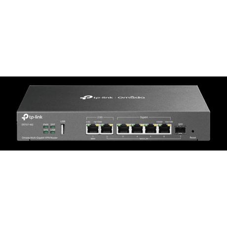 Omada Multi-Gigabit VPN Router PORT: 1× 2.5G RJ45 WAN Port, 1× 2.5G RJ45 WAN/LAN Port, 1× Gigabit SFP WAN/LAN Port, 4× Gigabit RJ45 WAN/LAN Ports, 1× USB 2.0 port FEATURE: Integration with Omada SDN Controller, Support SSL VPN, OpenVPN and IPsec/ PPTP/ L2TP/ L2TP over IPSec VPN, 500000 Concurrent